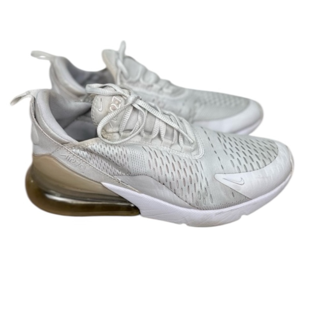 NIKE Air Max 270 Triple White Running Shoes Size 7